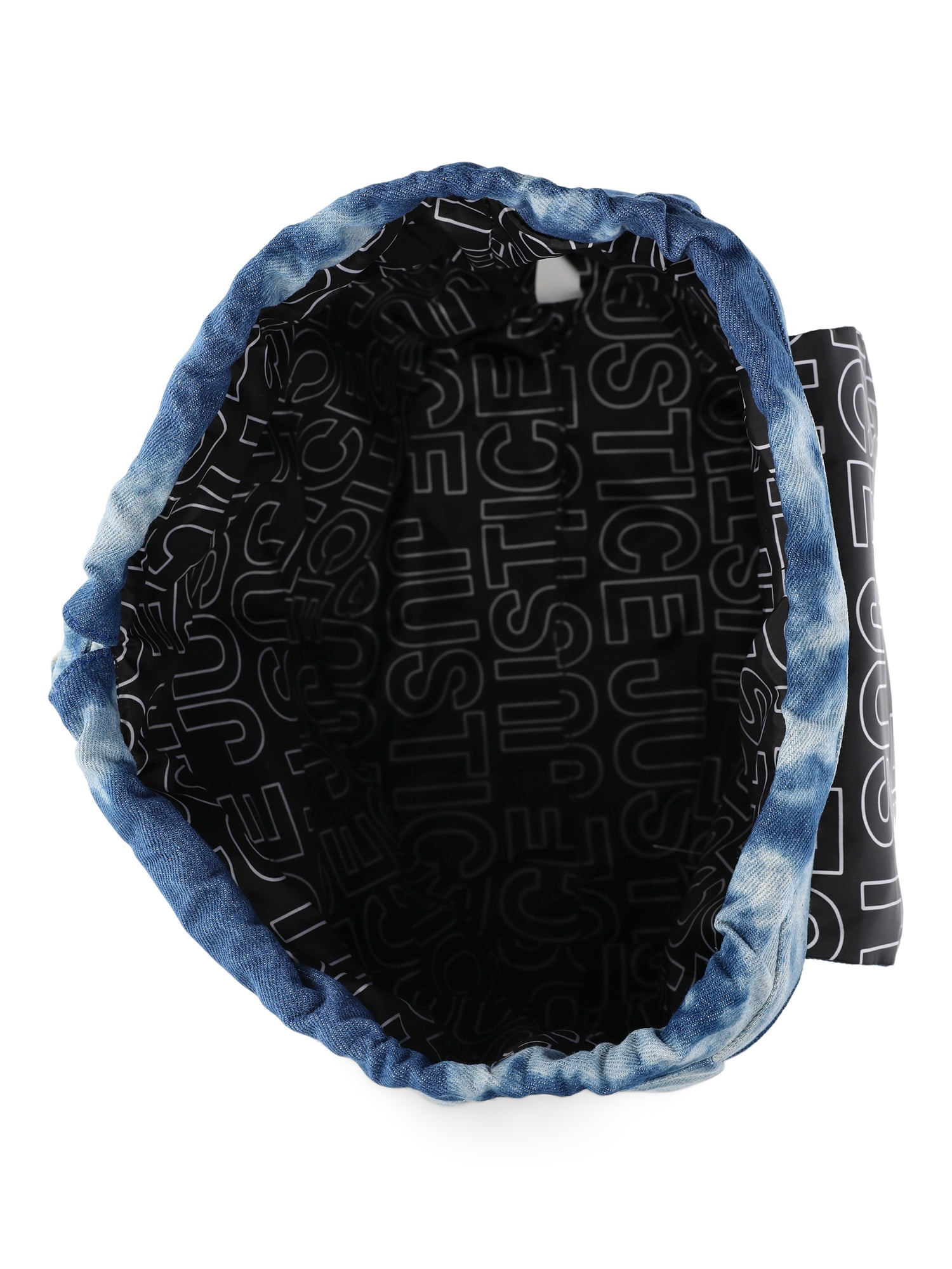 Justice Girls Denim Rucksack Backpack, Blue