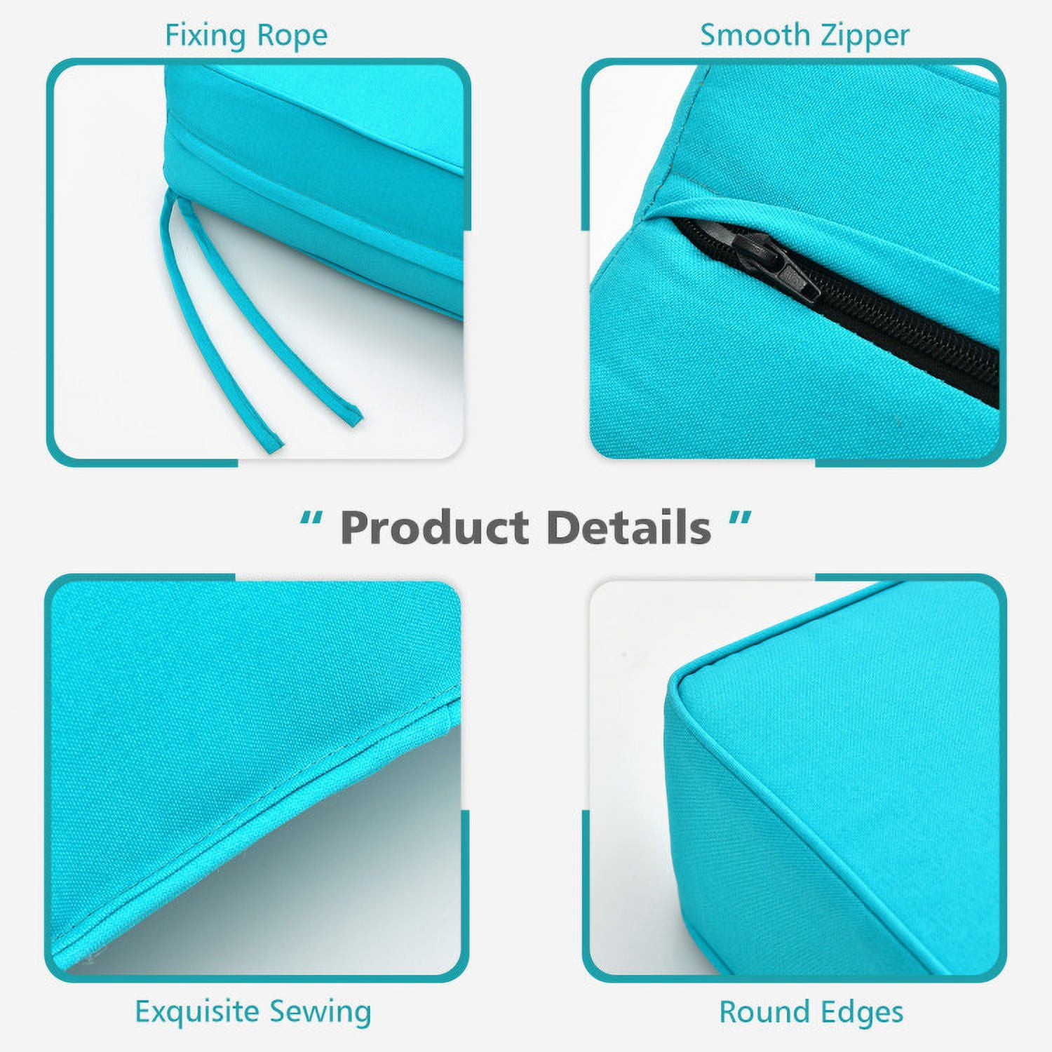 Aimee Lii Deep Seat Chair Cushion Pads Set with Rope Belts for Indoor and Outdoor, Turquoise Aimee Lii Deep Seat Chair Cushion Pads Set with Rope Belts for Indoor and Outdoor, Turquoise