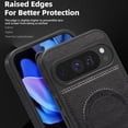 thumbnail image 6 of Magnetic for Google Pixel 9 Pro XL PU Leather Case, Compatible with Magsafe, Built-in Invisible Stand, Premium Ultra Slim Adjustable Kickstand Protective Phone Case for Google Pixel 9 Pro XL, Black, 6 of 8