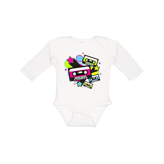 Inktastic The 80s Cassette Tapes Boys or Girls Long Sleeve Baby Bodysuit