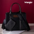 thumbnail image 5 of Wrangler Purse Medium Tote Bags for Women with Card Holder Wallet Designer Satchel Top-handle Handbags, Distressed-Black, 5 of 7