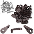thumbnail image 4 of 25pcs Mirror Hanging Clips, Glass Retainer Clips, Plastic Mirror Mounting Clips Hanging Hardware for Fixing Window Glass Cabinet Door (Brown), 4 of 7