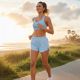 thumbnail image 4 of Women's 2-in-1 Running Shorts with Liner, High Waisted Athletic Workout Shorts, Quick-Dry Double Layer Gym Shorts - No Pockets, 4 of 5
