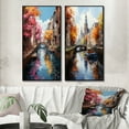 thumbnail image 1 of Designart "Vibrant Waterways Beige Canal Spectrum II" Canals Framed Wall Art Set Of 2 - Beige Architecture Framed Canvas Set For Living Room Decor, 1 of 6