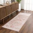 thumbnail image 6 of Hauteloom Kandos Distressed Faded Traditional Oriental Style Living Room Area Rug - Vintage Medallion Farmhouse Style - Bohemian Carpet - Pale Pink, Peach, Cream, Blush - 7'9" x 9'6", 6 of 12