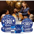 thumbnail image 6 of Jestar 96Pcs 30th Birthday Party Plates and Napkins Party Supplies Navy Blue Silver, 6 of 7