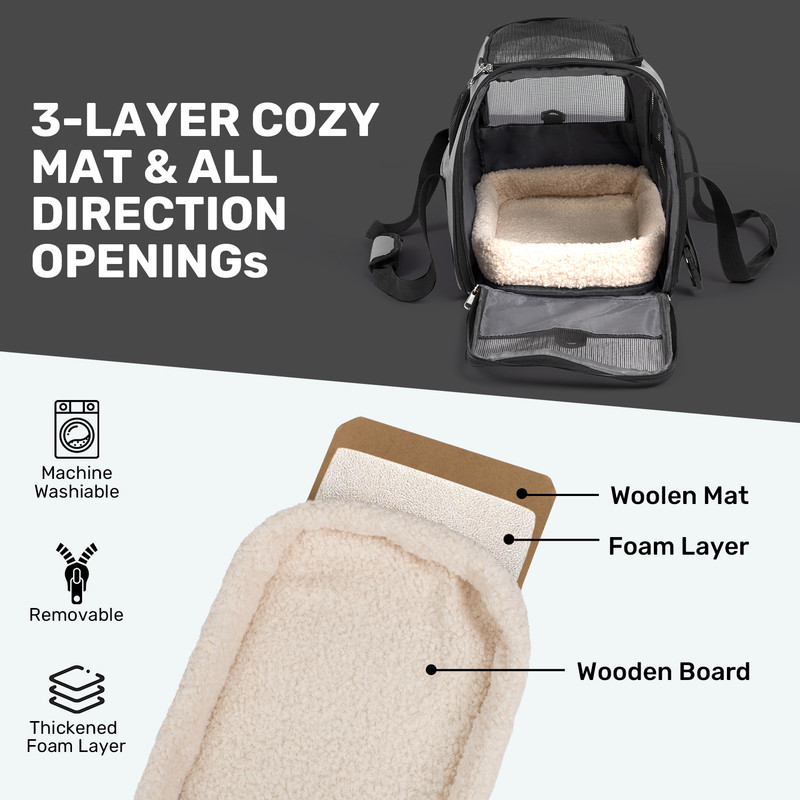Cat Carriers Dog Carrier For Small Medium Cats Dog Soft Sided, Collapsible Waterproof Travel Puppy Carrier