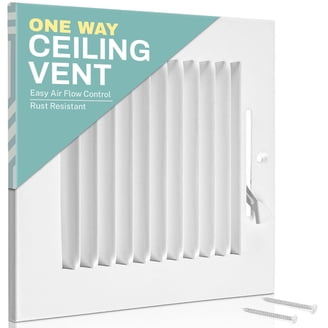 Handua Adjustable Air Supply Grille For 14x8 Duct Opening - Steel Vent Cover, White (15.75x9.75 Inch)