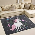 thumbnail image 2 of Coolnut Lightweight Soft Area Rugs, 80 x 58 inch（6'8" x 4'10"） Beautiful Unicorn Floor Mat for Kids Playing Room Hardwood Floor Living Room Nursery Rugs, 2 of 6