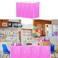 thumbnail image 4 of Uxcell 3Pcs 29x108" Light Pink Metallic Foil Fringe Tinsel Table Skirts, 4 of 7