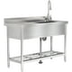 thumbnail image 1 of Fregadero de Utilidad de Acero Inoxidable, Lavabo Independiente con Toma de Agua Fría y Caliente y Grifo, Lavadero para Cocina, Lavandería, Restaurante, Garaje, 1 of 8
