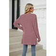 thumbnail image 3 of Women's Solid Color Pocket Long Sleeve Bottoming Cardigan Sweater, 3 of 3