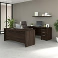 thumbnail image 5 of Bowery Hill 72W Desk Set with File Cabinets in Black Walnut - Engineered Wood, 5 of 5