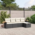 thumbnail image 1 of vidaXL 5 Piece Garden Sofa Set with Cushions Black Poly Rattan, 1 of 5