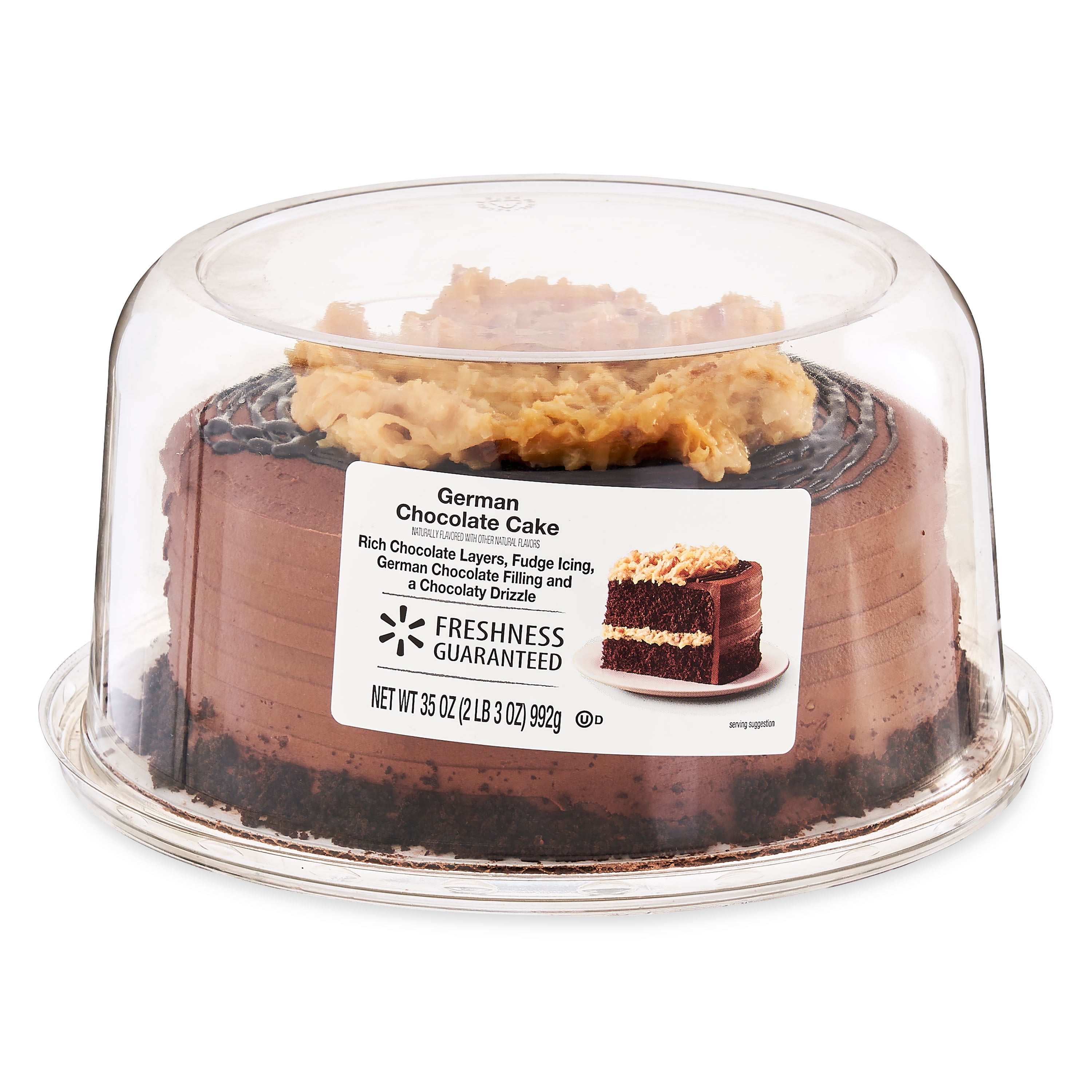 Freshness Guaranteed German Chocolate Cake, Fudge Icing, 35 oz ...