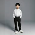 thumbnail image 4 of Kids Boy Uniform Pants Pull On Chino Pants With Pockets Straight Pants Black Uniform Pants Back To School Outfits Kids Boys Clothes 9-10 Years, 4 of 8