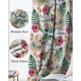 thumbnail image 3 of Coastal Tropical Kitchen Curtains Green Palm Leaf Flowers Straw Hat Cafe Short Curtains for Bathroom Blackout Window Curtain Grommet Small Window Treatment Drapes for Bedroom Living Room 42"x45"x2, 3 of 9