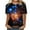 08 Navy, variant on YueHuiYing Galaxy Shirt for Women Space Print Loose-Fit Short Sleeve Crewneck Casual Blouse Summer Graphic Tee Tops Cute Streetwear