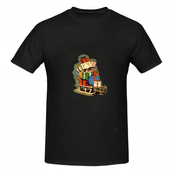 Festive Gift Sled Graphic Tee - Christmas Holiday T-Shirt
