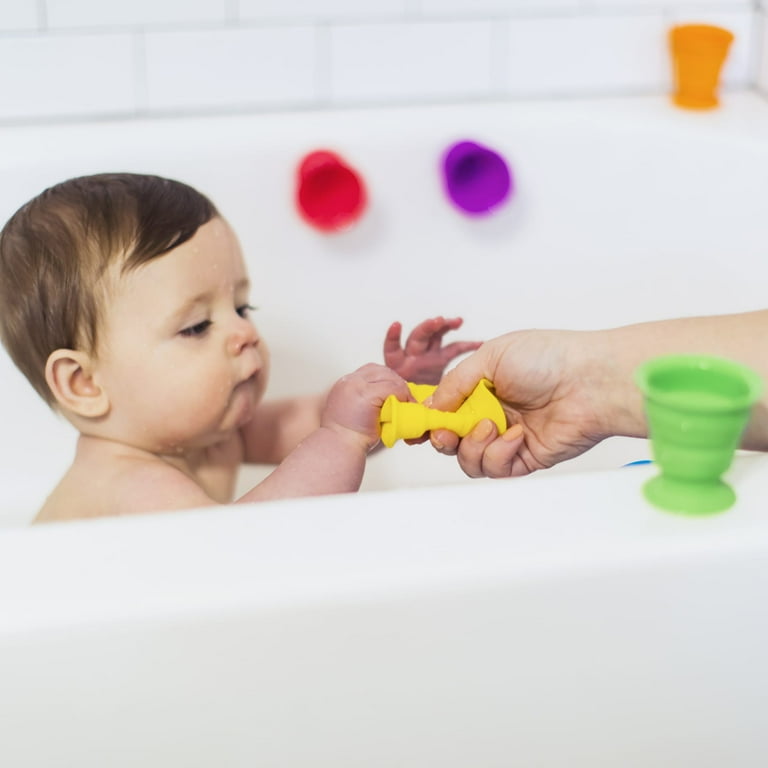 Baby Einstein Stack Squish Cups Collapsible Sensory Bath Toys 6pcs Age 3 Months