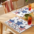 thumbnail image 4 of Independence Day Placemats Set of 1, American Flag Stars White Texture Non-Slip Place Mats Washable Table Mats for Kitchen Dining Table Decorations Indoor/Outdoor, 4 of 9