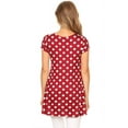 thumbnail image 4 of Women's Relaxed Fit Short Sleeve Polka Dot Round Neck Casual Pockets Blouse Top, 4 of 5
