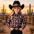thumbnail image 2 of Gaexia Kids Western Cowboy Hat Playful Farmhouse Style Outdoor Sun For Boys And Girls Cute Fashion Little Rancher Summer Cap, 2 of 4