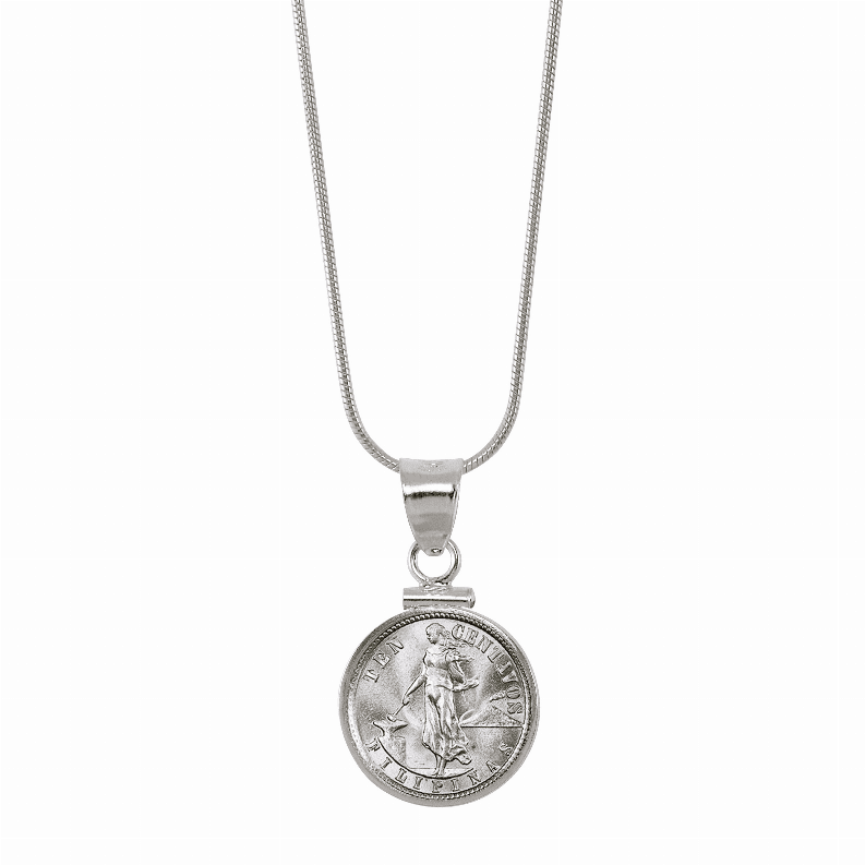 Silver Philippines Centavos Sterling Silver Coin Pendant