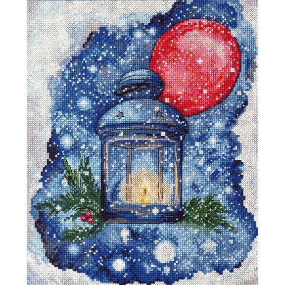 Wizardi Cross-Stitch kit - Gaudete. Beginner Embroidery Kit for Adults. Cross-Stitch Supplies. Needle, Canvas, Scheme, Floss and Floss Organizer Kit. AH-156 Abris Art
