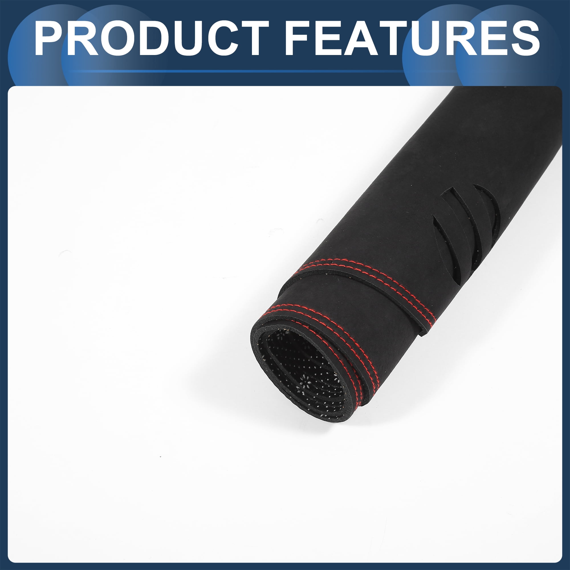 Unique Bargains Dash Cover Interior Non-Slip Dashboard Carpet Mat Pad for Dodge Dart 2013-2016 Suede Black Red