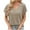 Khaki, variant on Summer Fashion Plus Size Tshirts for Women New Solid Color V-neck Stripe Knitted Sleeved With A Slit At The Hem