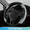 thumbnail image 3 of Leather Steering Wheel Cover - Made with PVC Leather - Anti-Slip, Universal Fit 14 1/2 inches to 15 inches - Gray, 3 of 16