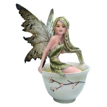 Amy Brown Fantasy Art Afternoon Tea Time Collection- I Need Coffee Mug Faery Tea Cup Fairies Statue (Green (Best Place To Have Afternoon Tea In London)