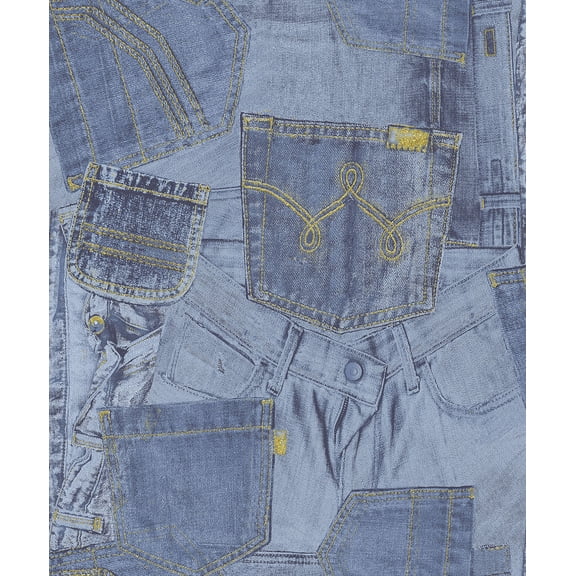 Crown Inky Denim Jean Pocket Wallpaper