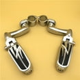 thumbnail image 2 of HTT-MOTOR Chrome Peg Mounting Kit Lightning Style Foot Peg For Bike Equipped with 1-1/4 inch (1.25") Front Engine Guard Frame Tube Iron 883 XL883N Electra Glide Ultra Road King FLHR, 2 of 6