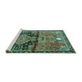 thumbnail image 2 of Ahgly Company Machine Washable Indoor Square Persian Turquoise Blue Traditional Area Rugs, 3' Square, 2 of 4