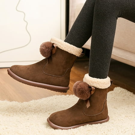 

Gubotare Work Boots Women Fashion Short Boots High Heel Boots Casual Shoes For Women Brown 8