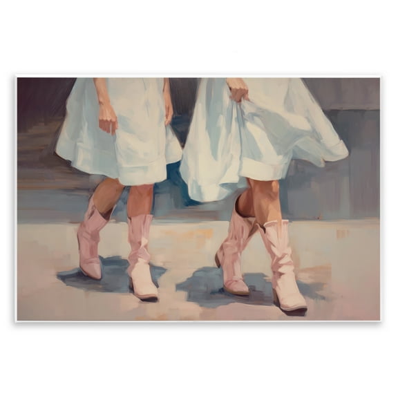 Stupell Industries Friends with Cowgirl Boots People Painting Unframed Art Print Wall Art, 15 x 10