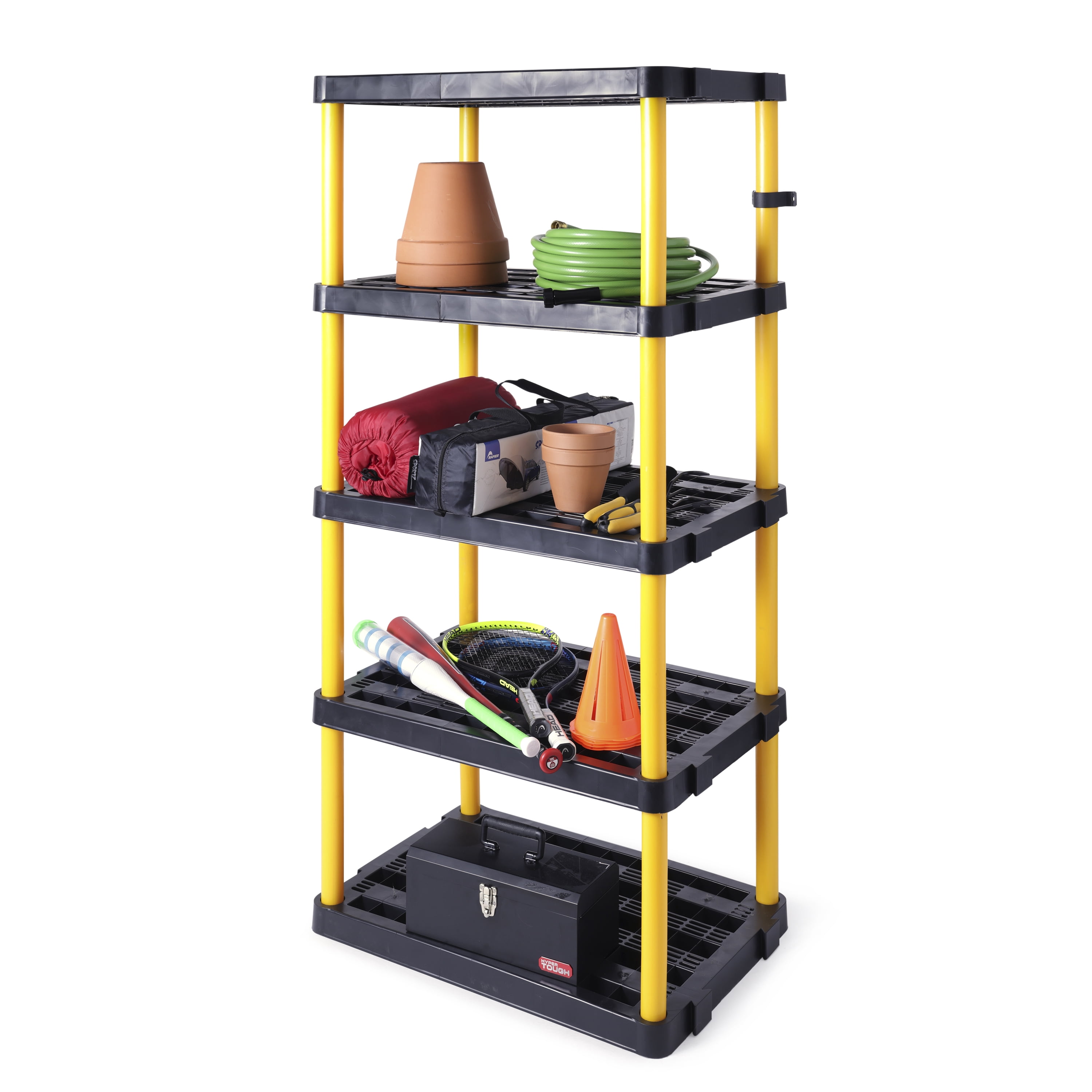 Gracious Living Premium Fixed Height 5 Shelf XL Heavy Duy Black/Yellow