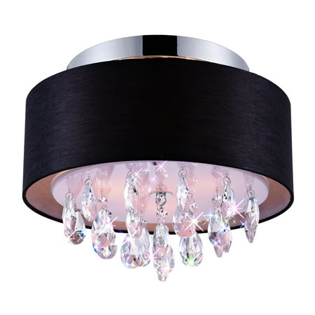 

3 Light Drum Shade Flush Mount with Chrome finish