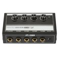 thumbnail image 4 of MH400 Ultra Low-Noise 4-Channel Line Mixer Mini Audio Mixer with 1/4-inch TS Inputs & Output Volume Control for Guitars Bass Keyboards, 4 of 8