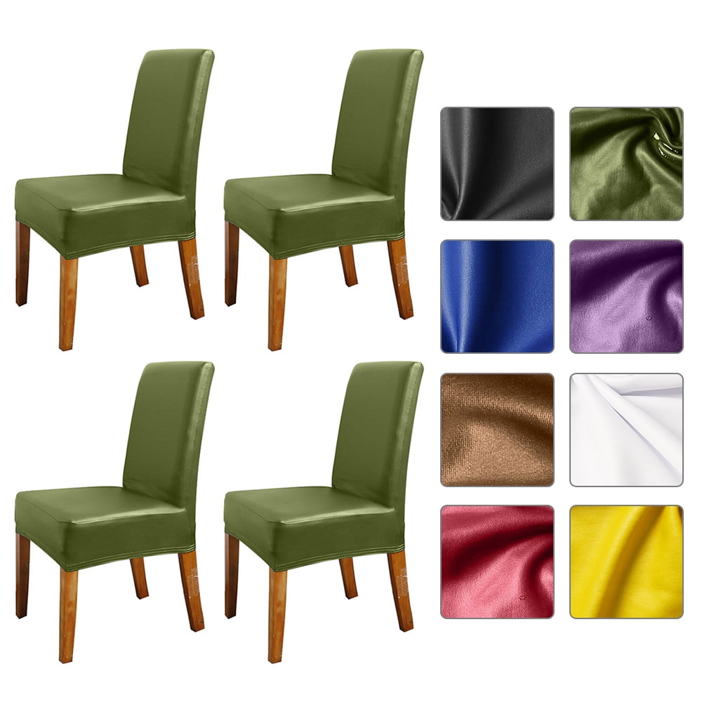 4/6xWaterproof PU Leather Slip Cover Dinning Room Wedding Party Seat Chair Cover 