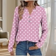 thumbnail image 2 of Sexlip Womens Long Sleeve T-Shirts Fall Casual V-Neck Henley Button Down Tunic Tops Dressy Versatile Classic Loose Fit Shirts Pink L, 2 of 8