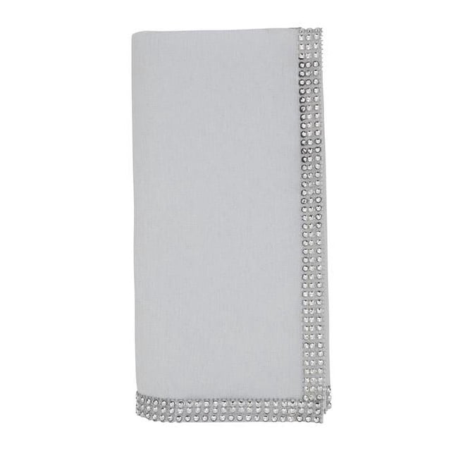 Saro Lifestyle 315.W20S Serviettes de Table Design Clouté 20 Pouces, Blanc - Ensemble de 4