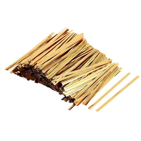 - Unique Bargains 1000pcs 8cm Length Gold Tone Metal Twist Tie Candy Gift Wrapper Wrapping String