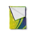 thumbnail image 2 of Modern Soft Flannel Fleece Throw Blanket, Vivid Vibrant Brazil Flag Colored Image Geometrical Details Artwork, Cozy Plush for Indoor and Outdoor Use, 60" x 80", Pale Green and Dark Blue, by Ambesonne, 2 of 5