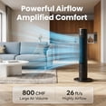 thumbnail image 2 of NFTIGB 36'' Tower Fan with Remote, 70° Oscillating Bladeless Floor Fan for Bedroom, 3 Modes, 12H Timer, Digital Display, Black, 2 of 12