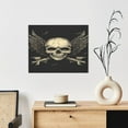 thumbnail image 6 of Gukieu Gothic Winged Skull Print Canvas Decorative Hanging Painting, Waterproof Art Wall Decoration with Frame, Suitable for Living Room, Bedroom, 6 of 6