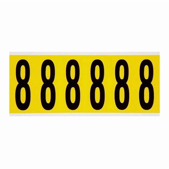 Brady Number Label,8,1-1/2 in. W x 3-1/2 in. H 3450-8