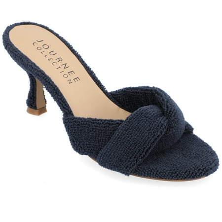

Journee Collection Womens Mannon Soft Terry Cloth Slip On Open Toe Pumps